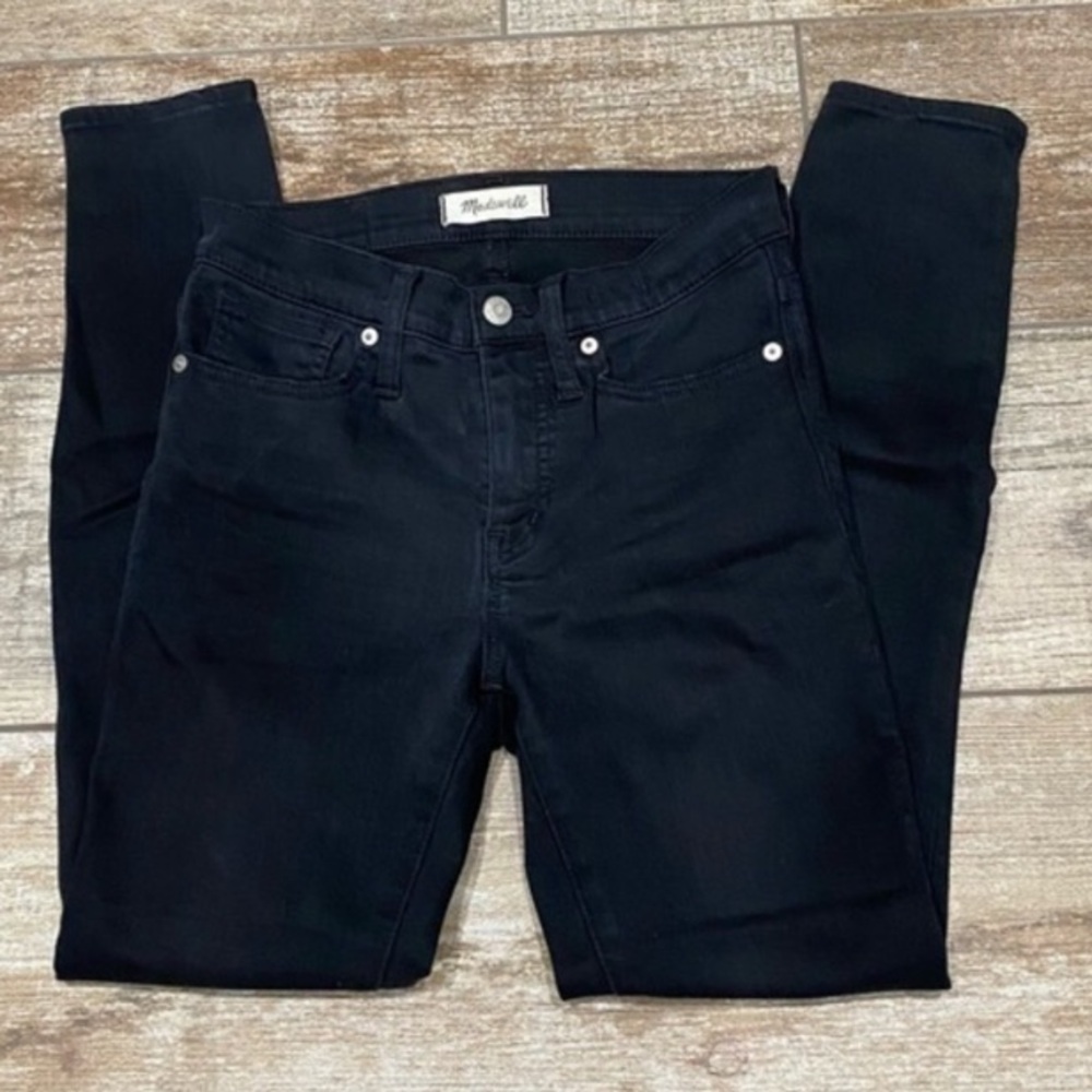 Madewell 9” High-riser Skinny Skinny Velvet Pant - Velour Dark Black - Picture 8 of 10